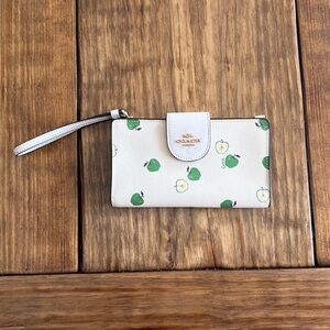 Green Apple Coach Wristlet Wallet